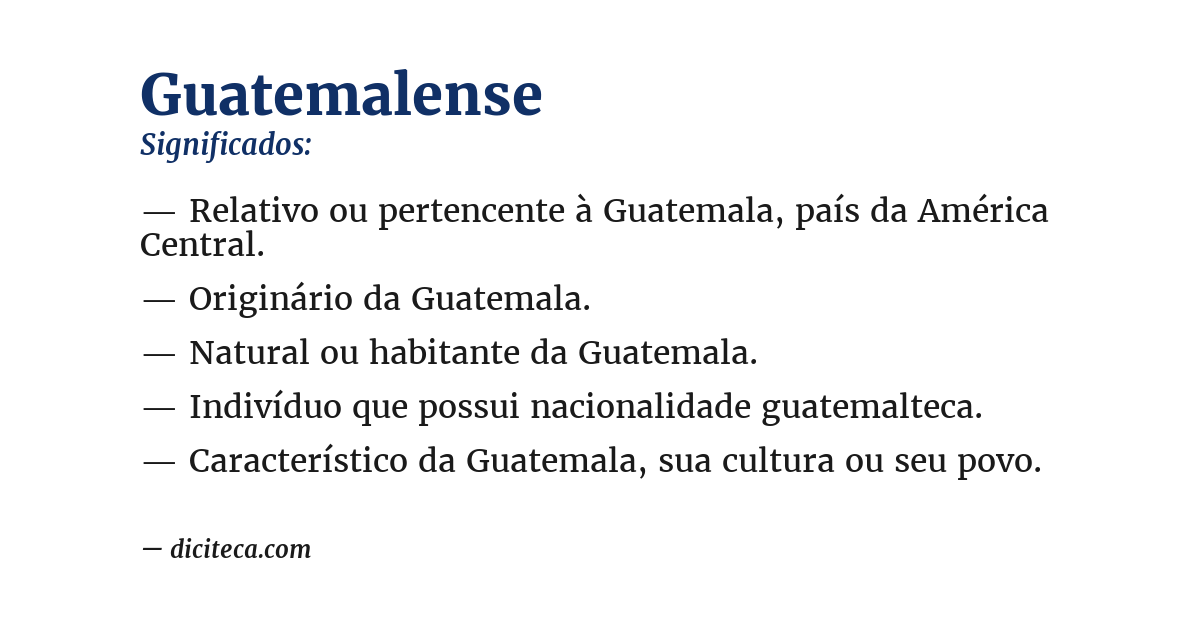 Significado de guatemalense
