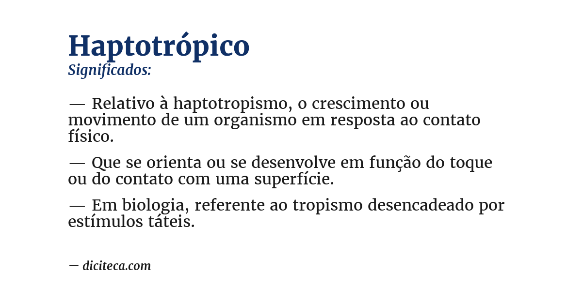 Significado de haptotrópico