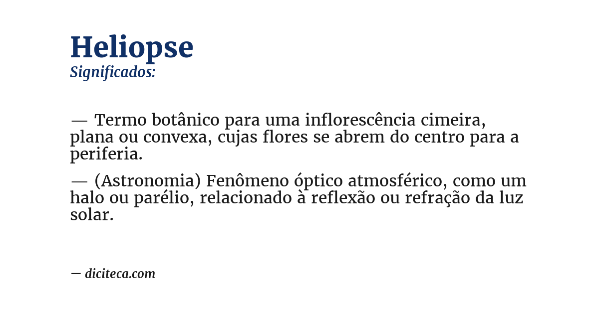 Significado de heliopse