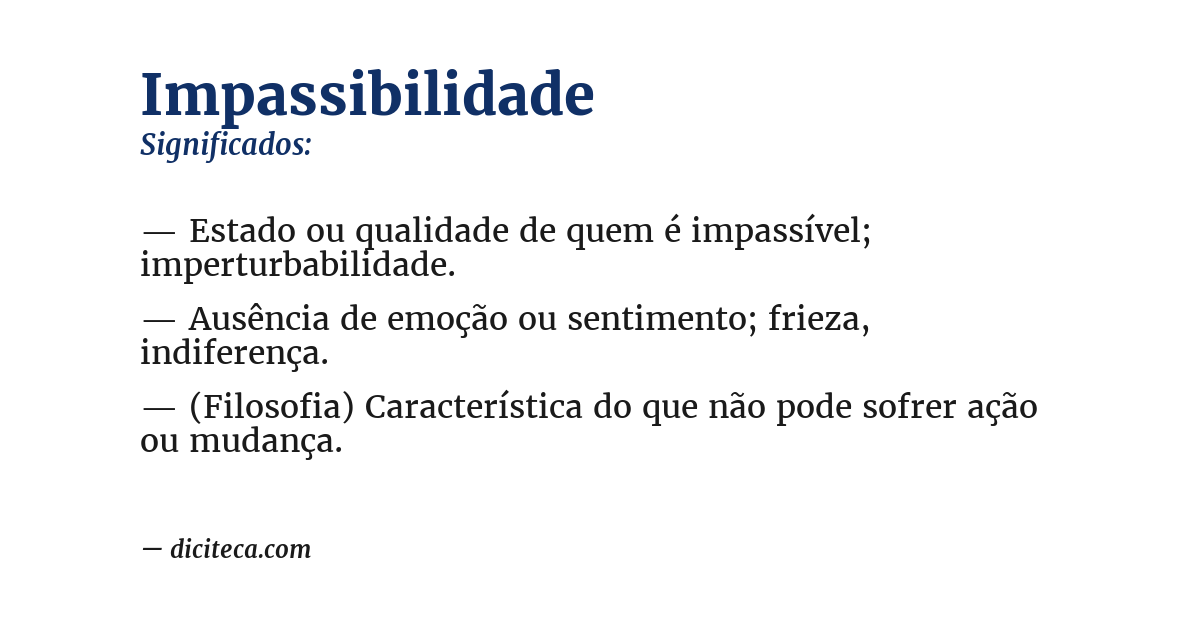 Significado de impassibilidade