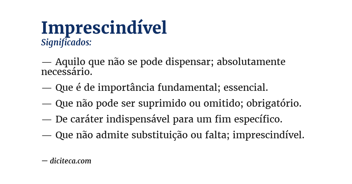 Significado de imprescindível