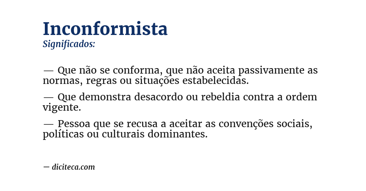 Significado de inconformista