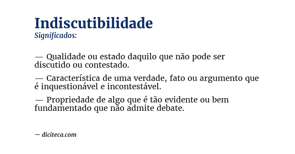 Significado de indiscutibilidade