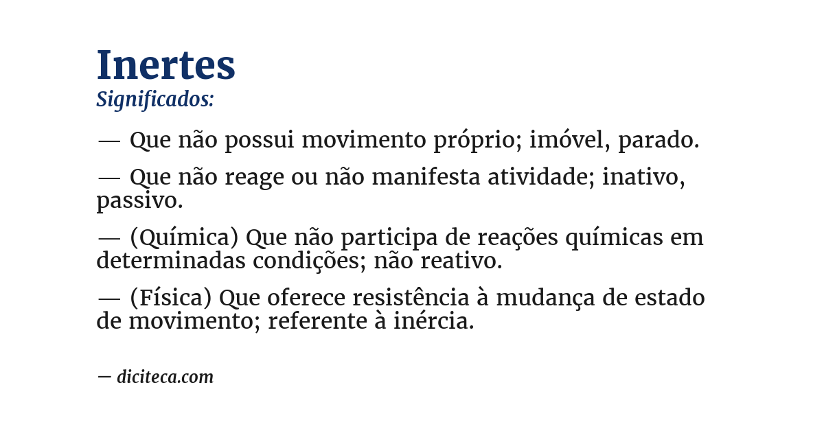 Significado de inertes