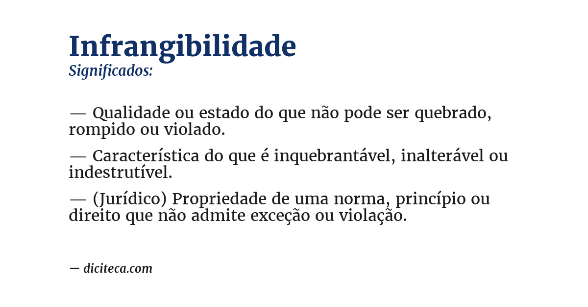Significado de infrangibilidade
