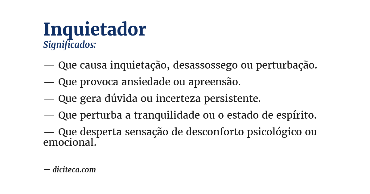 Significado de inquietador