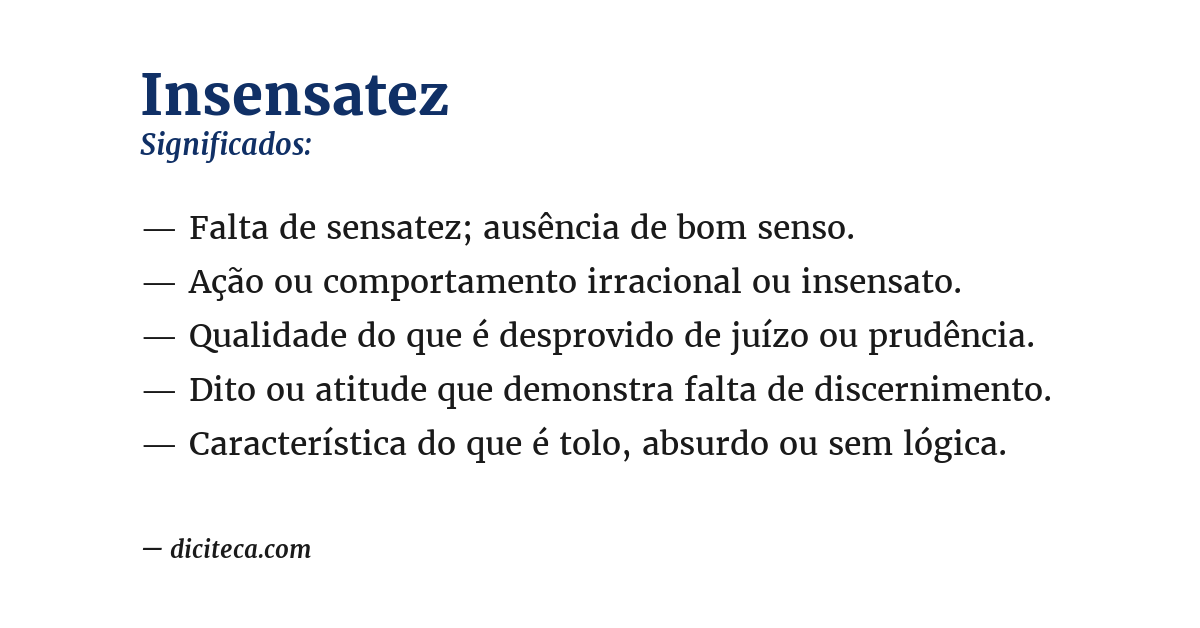 Significado de insensatez