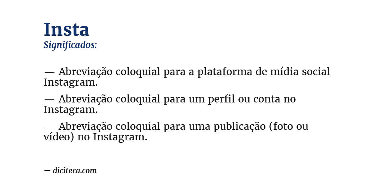 Significado de insta