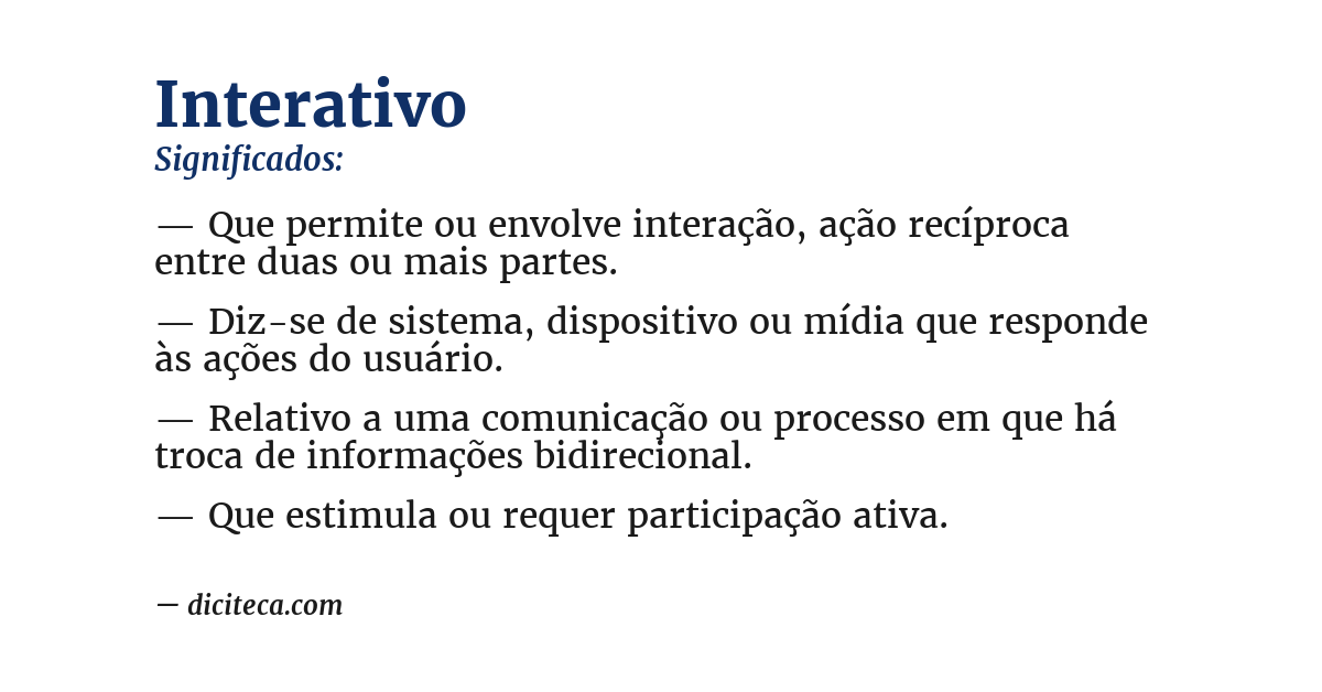 Significado de interativo