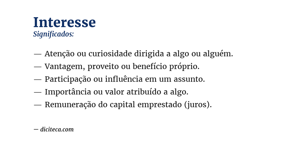 Significado de interesse