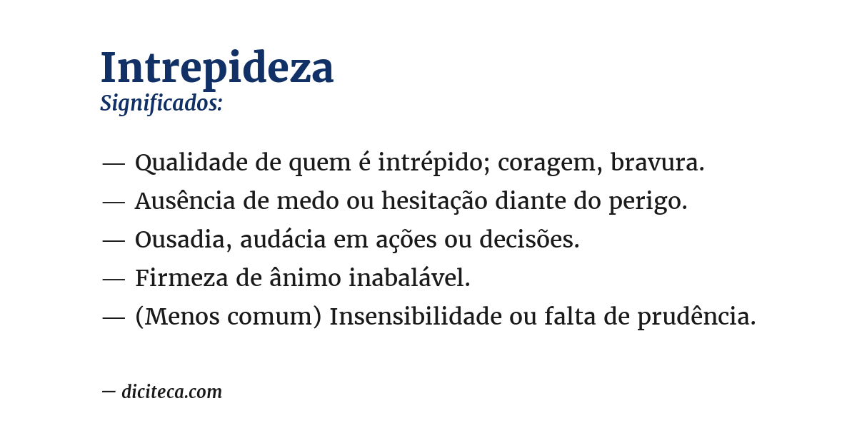 Significado de intrepideza