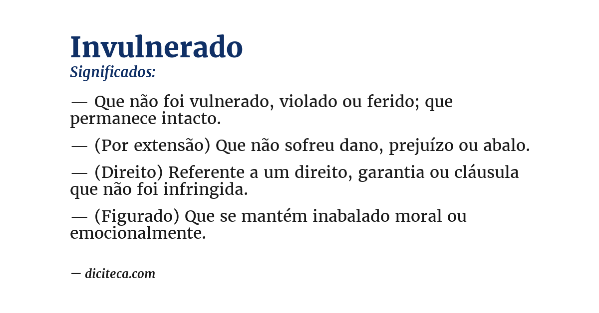 Significado de invulnerado