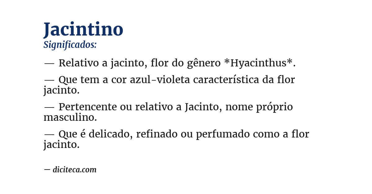 Significado de jacintino