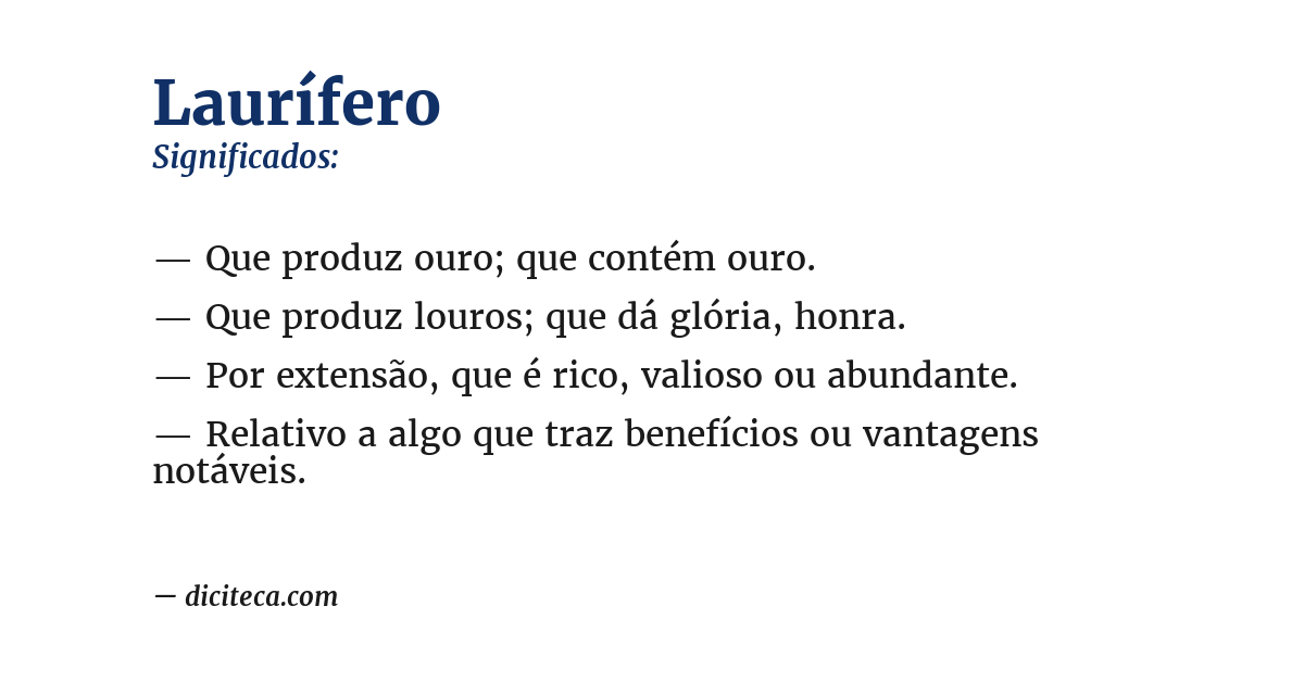 Significado de laurífero