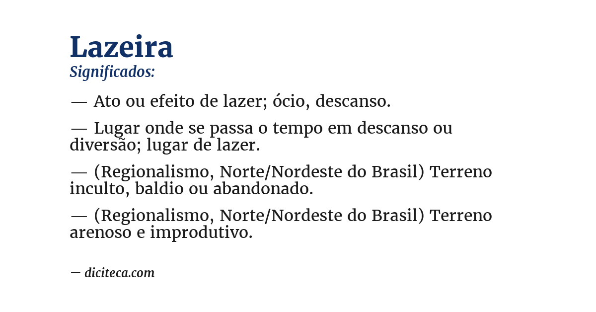 Significado de lazeira