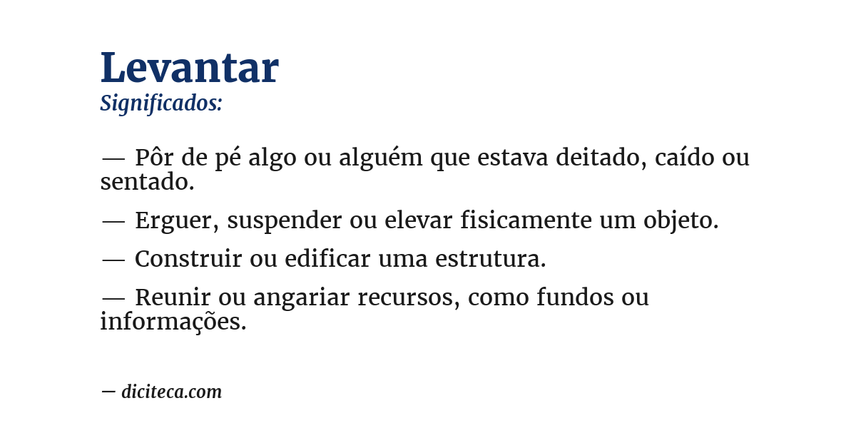 Significado de levantar
