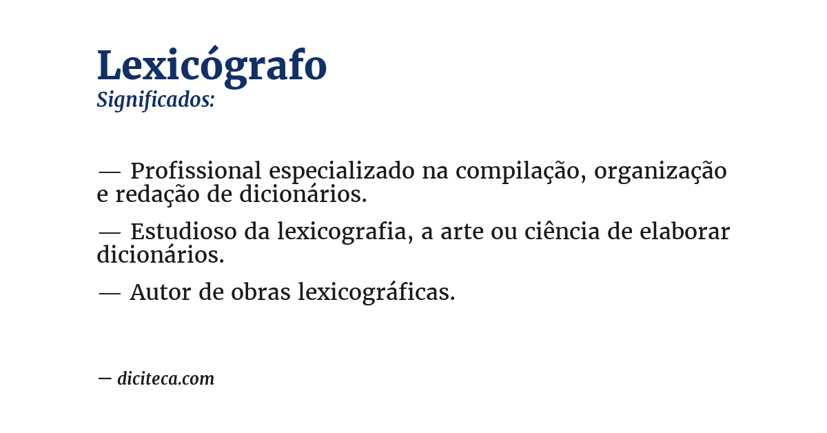Significado de lexicógrafo