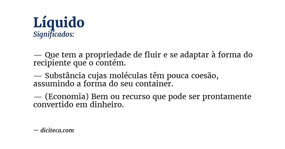 Significado de líquido