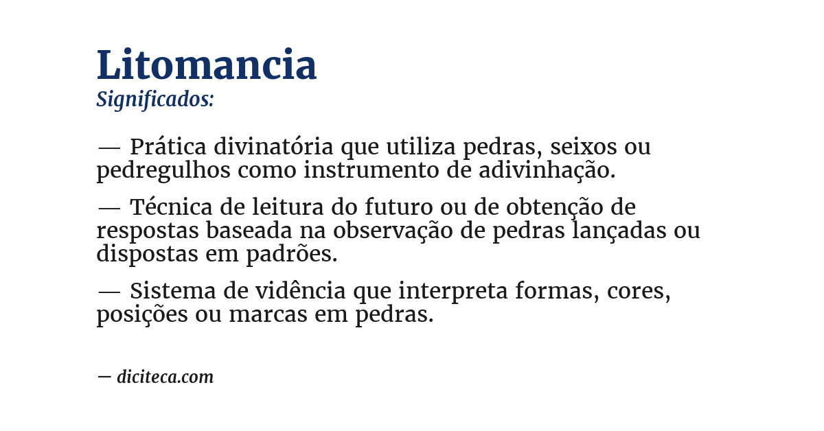 Significado de litomancia