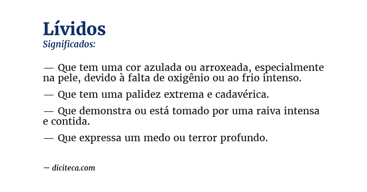 Significado de lívidos