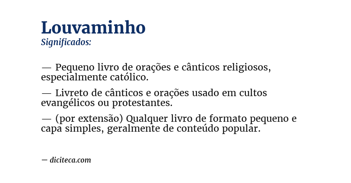 Significado de louvaminho
