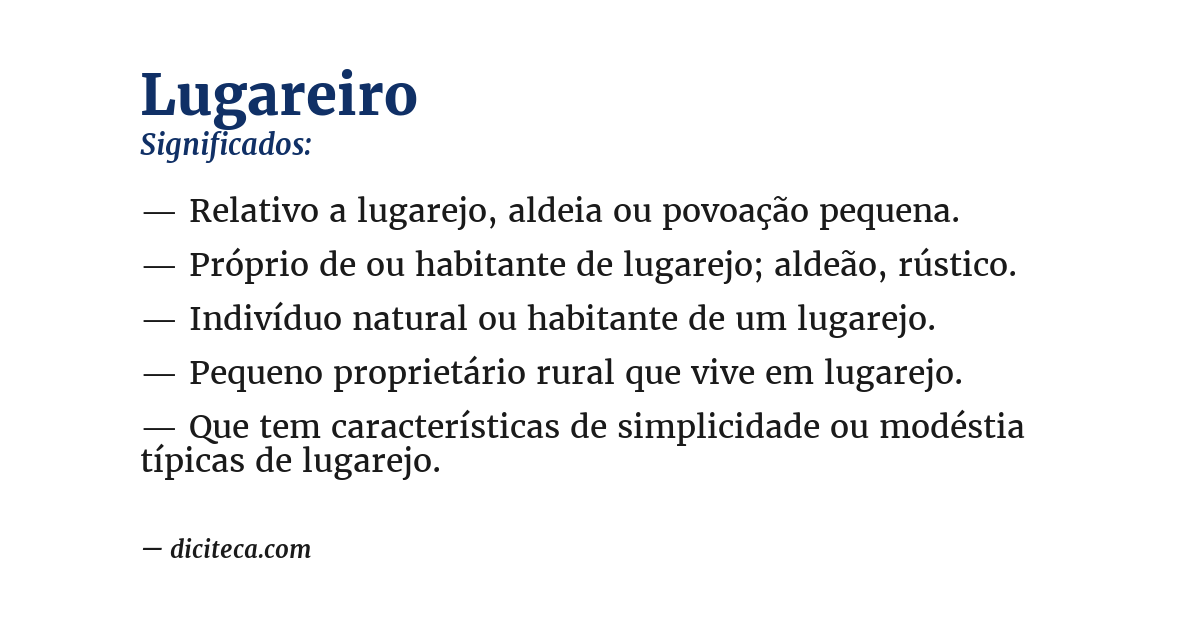 Significado de lugareiro