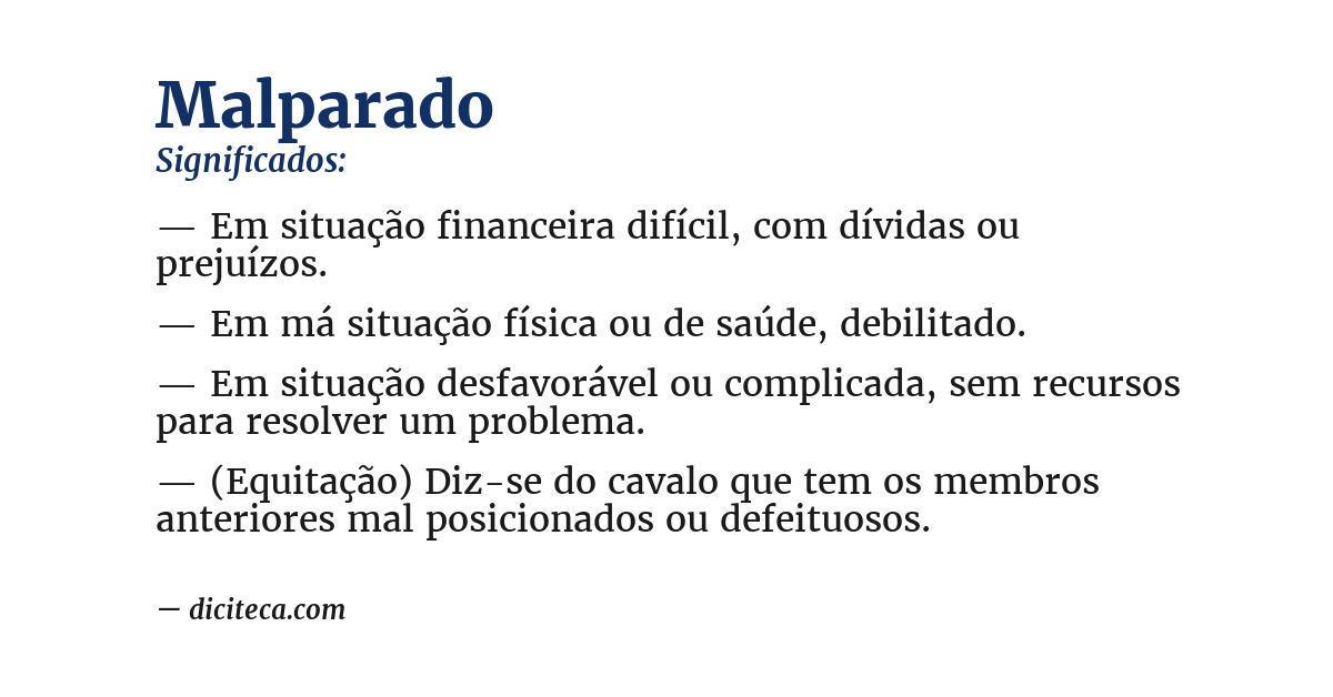 Significado de malparado