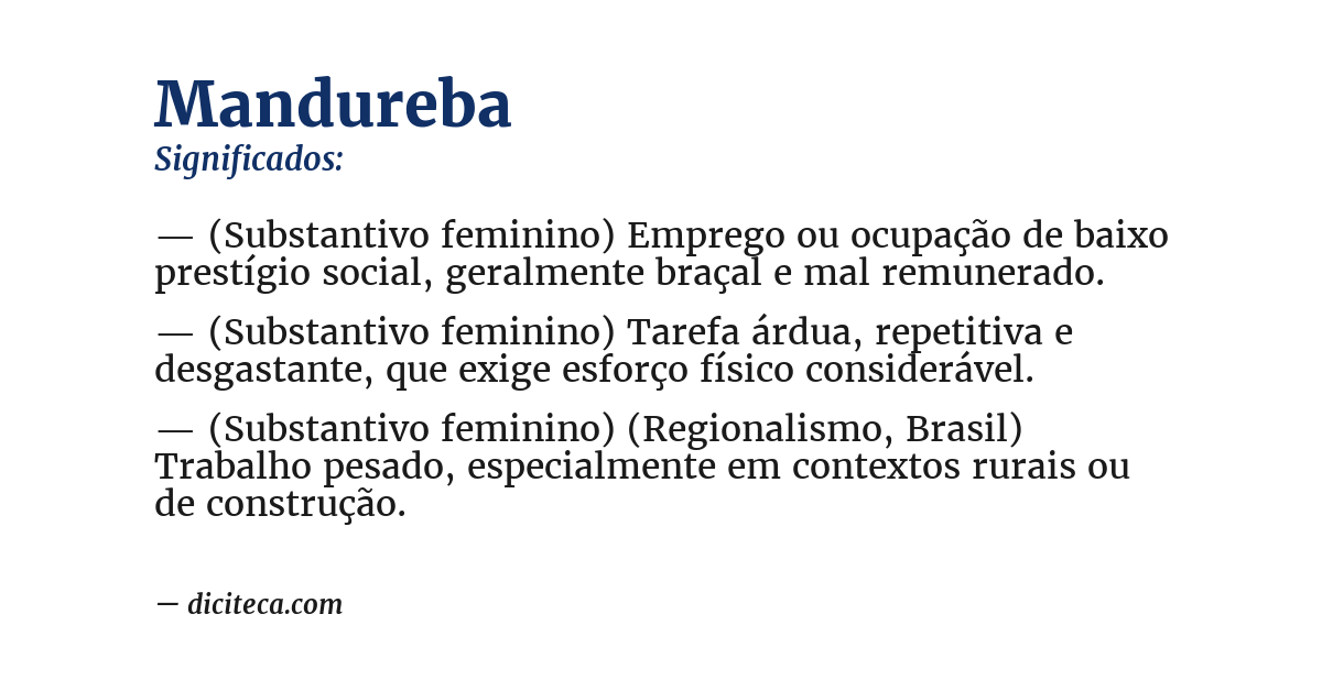 Significado de mandureba
