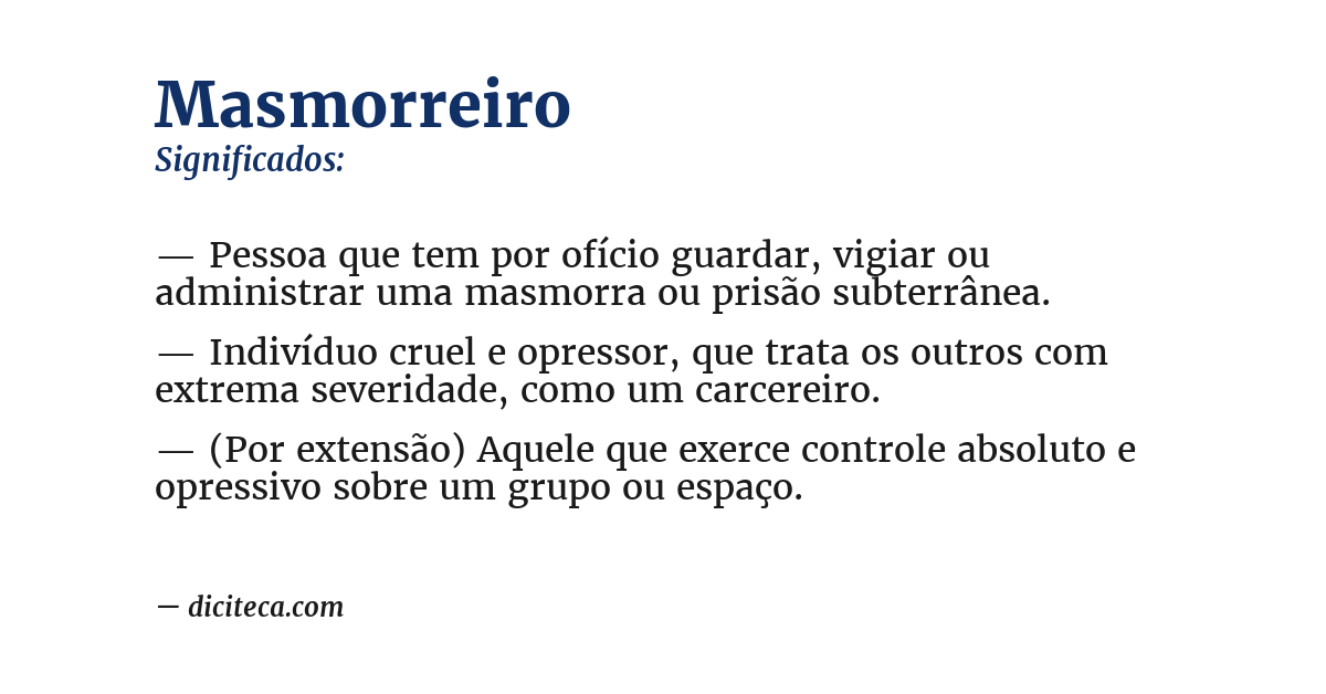 Significado de masmorreiro