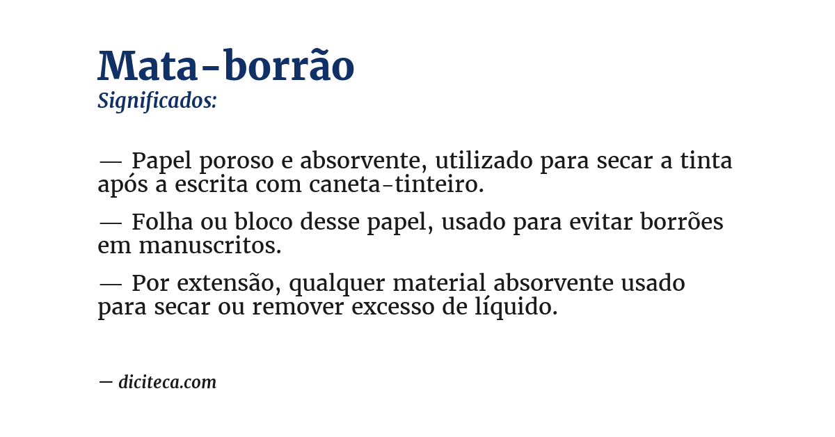 Significado de mata-borrão