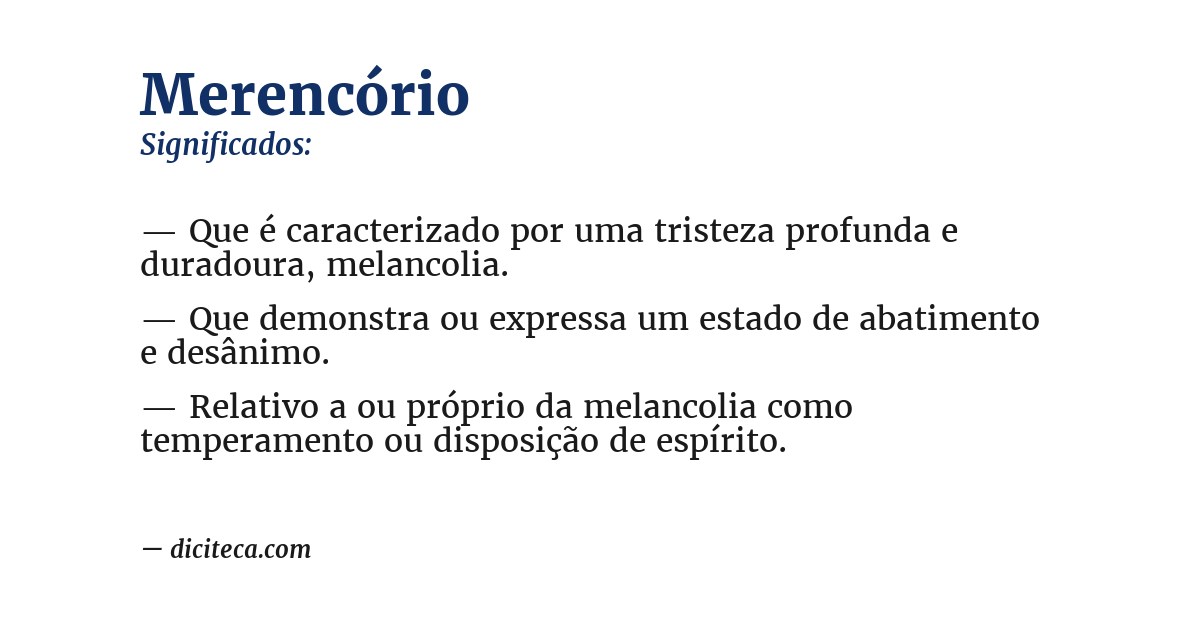 Significado de merencório