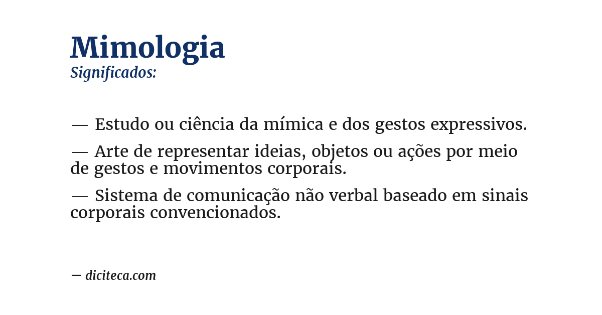 Significado de mimologia