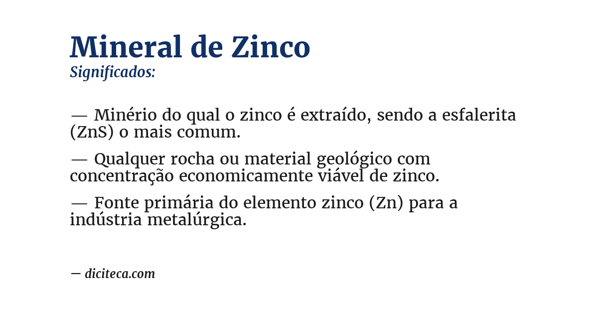 Significado de mineral de zinco