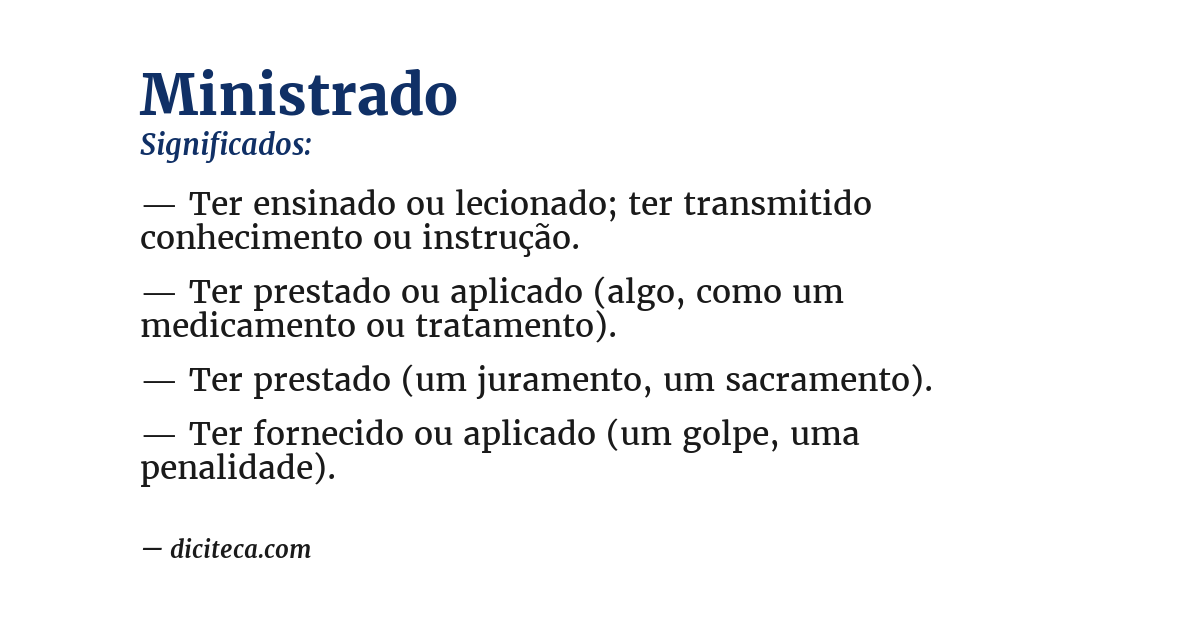 Significado de ministrado
