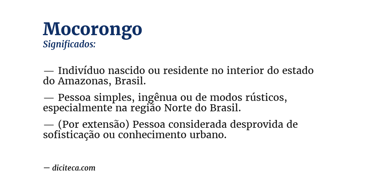 Significado de mocorongo
