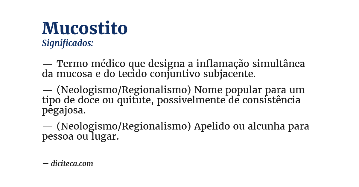 Significado de mucostito