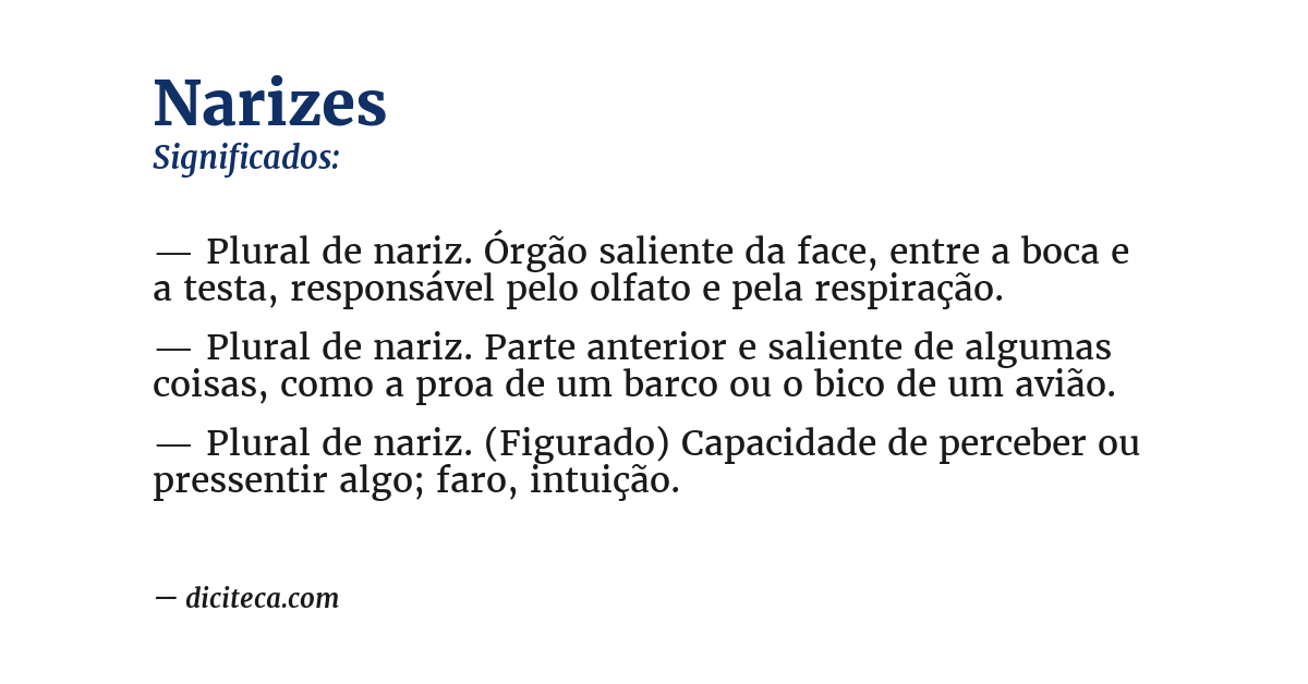 Significado de narizes