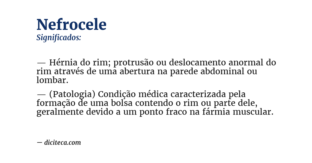 Significado de nefrocele