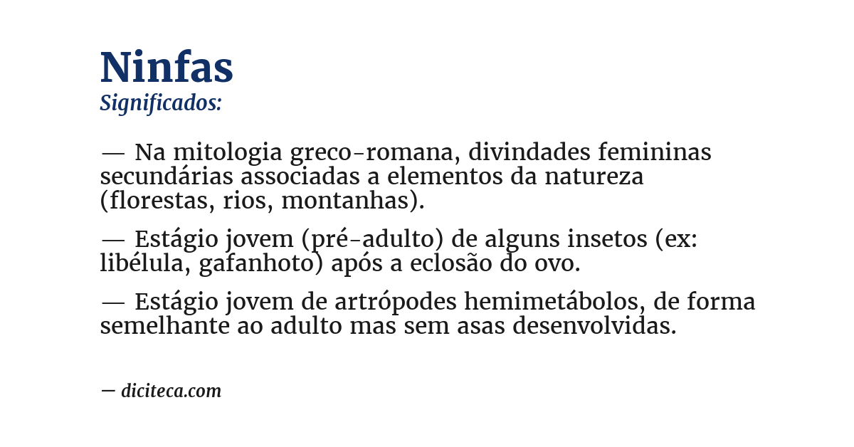 Significado de ninfas