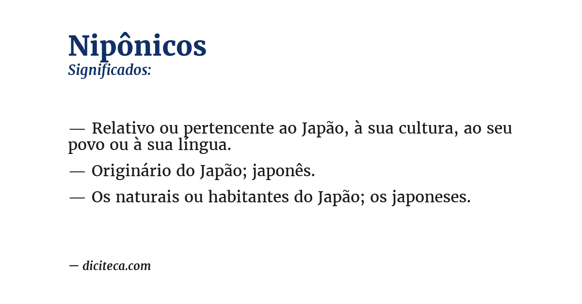 Significado de nipônicos