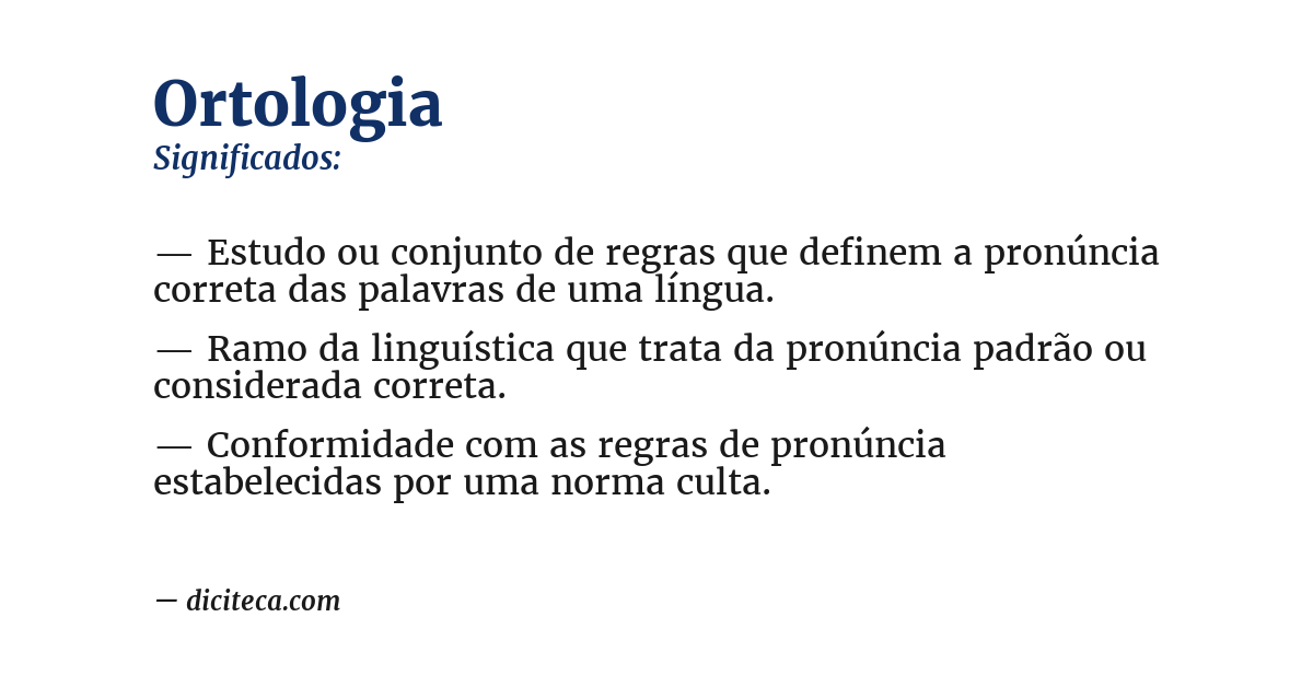 Significado de ortologia