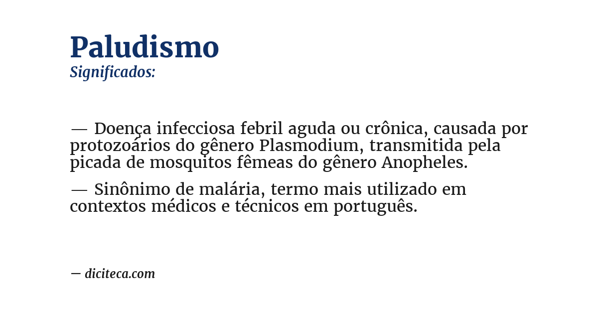 Significado de paludismo