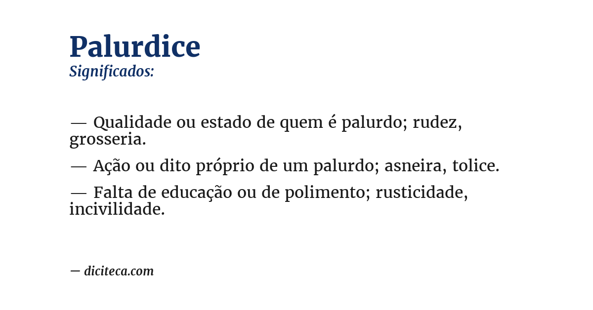 Significado de palurdice