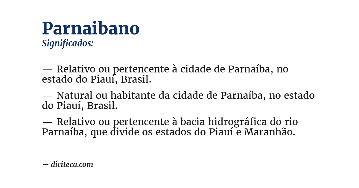 Significado de parnaibano