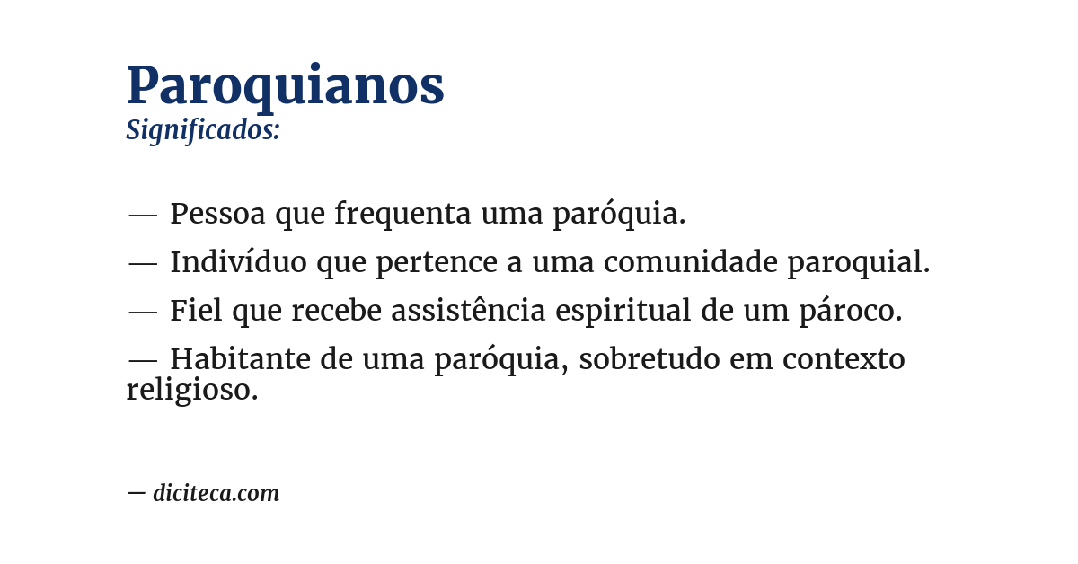 Significado de paroquianos