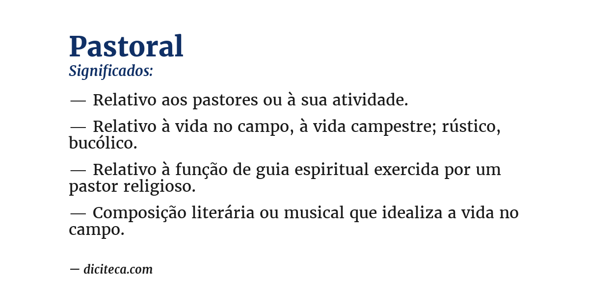 Significado de pastoral