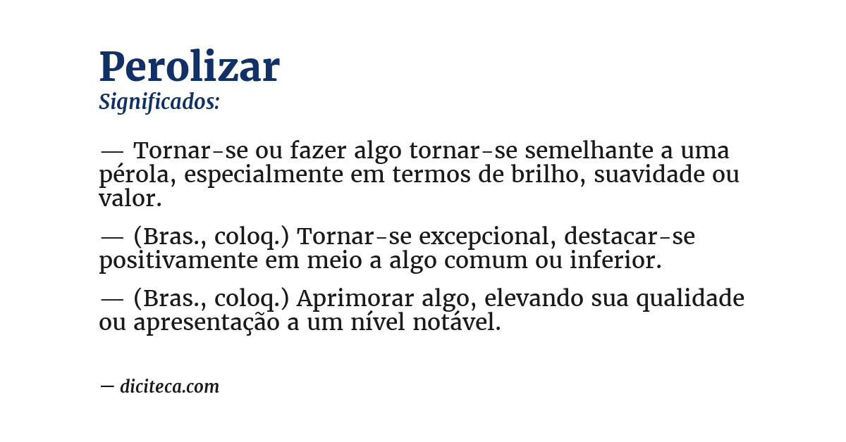 Significado de perolizar
