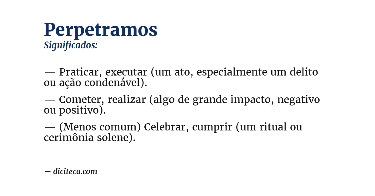 Significado de perpetramos