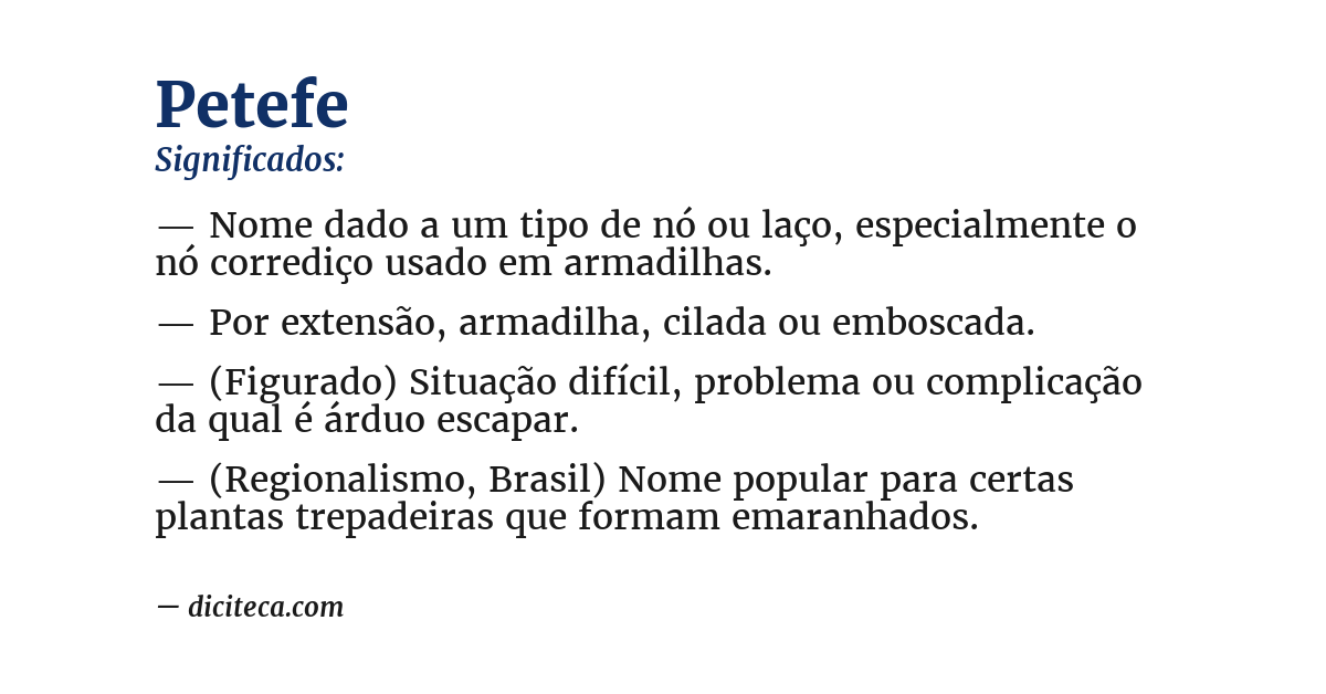 Significado de petefe