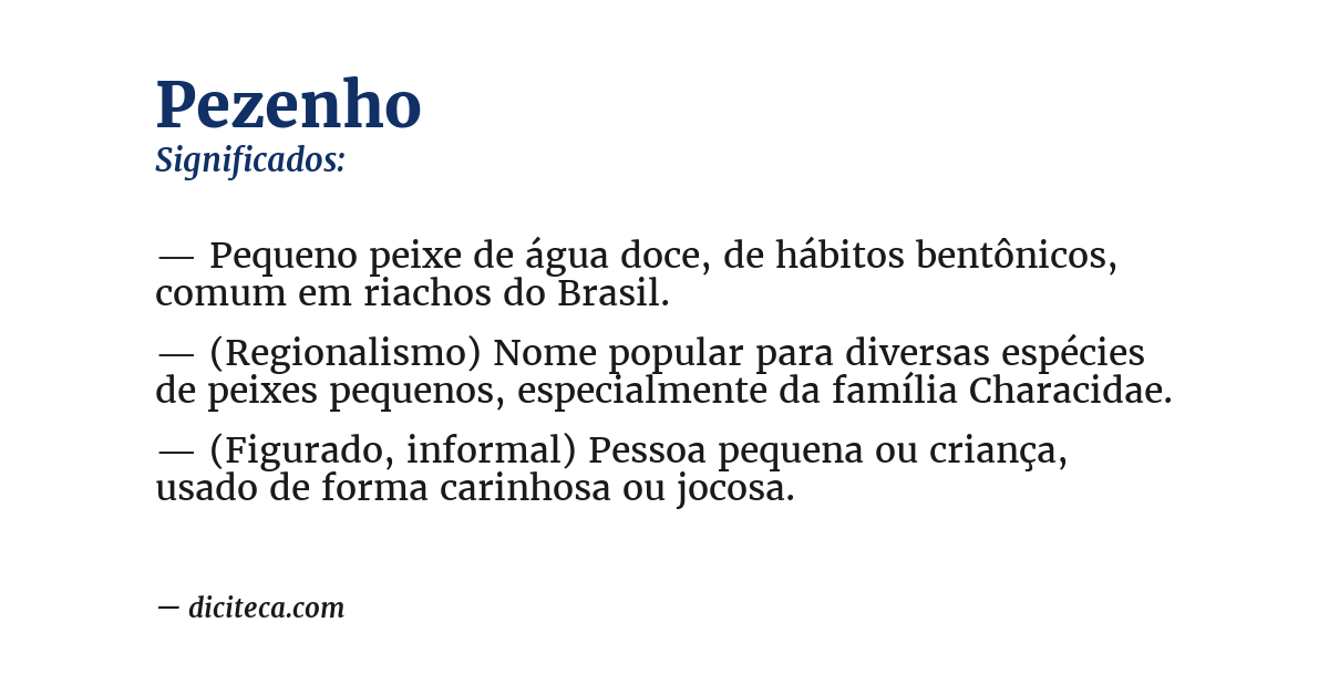 Significado de pezenho